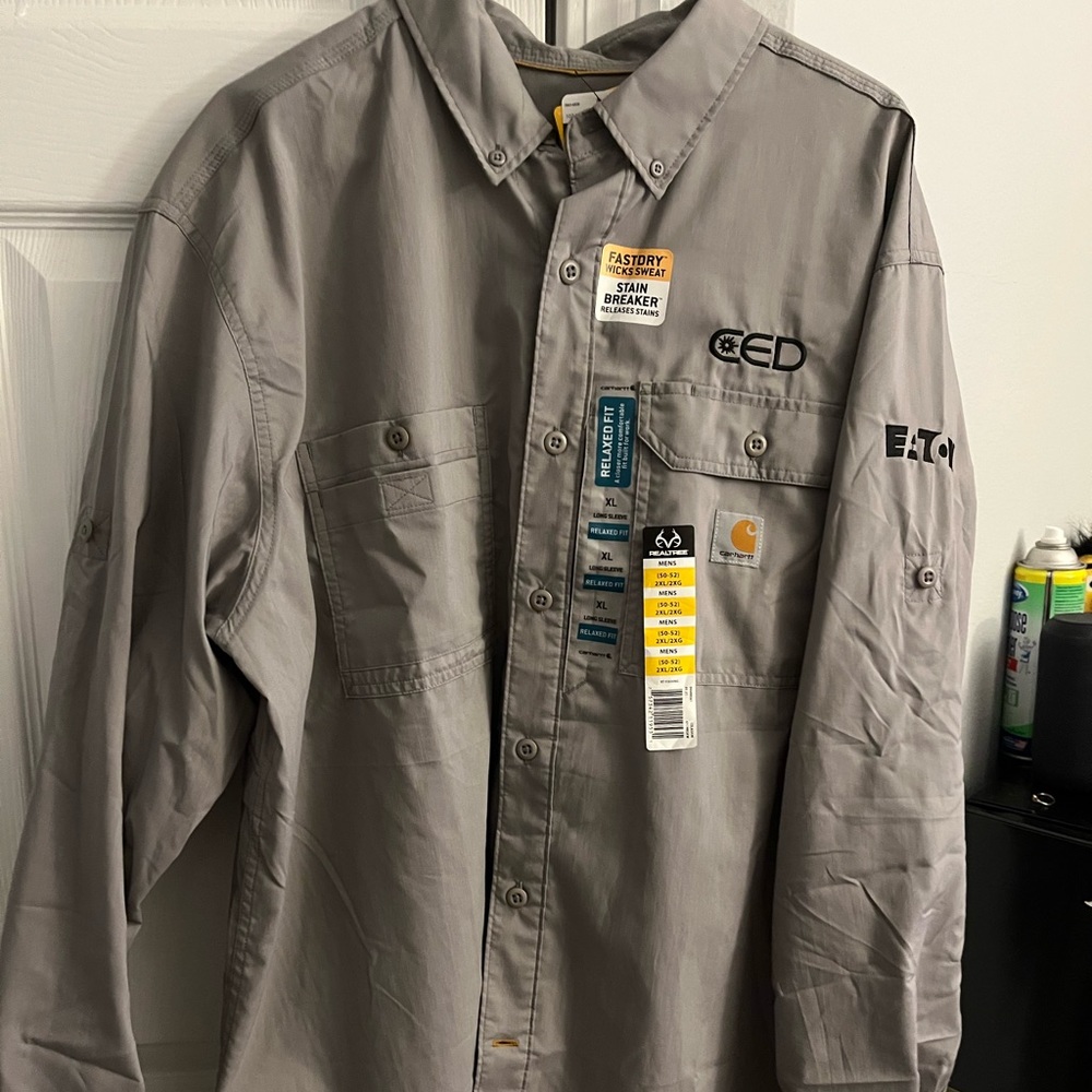 Carhartt Ridgefeild long sleeve button up with embroidery logos